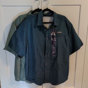 Eddie Bauer Teal and Olive Casual Button Down Shirts